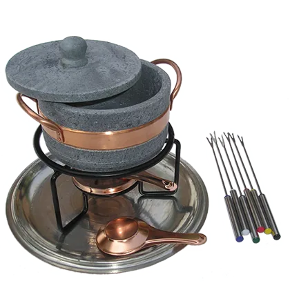 Set fonduta in pietra ollare